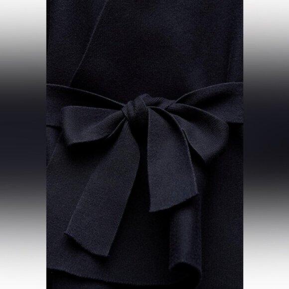 ZARA BELTED SHOULDER PAD KNIT BLAZER - Picture 6 of 6